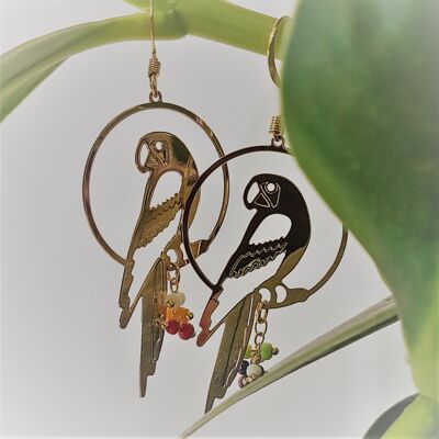 Boucles d'oreilles oiseaux de paradis