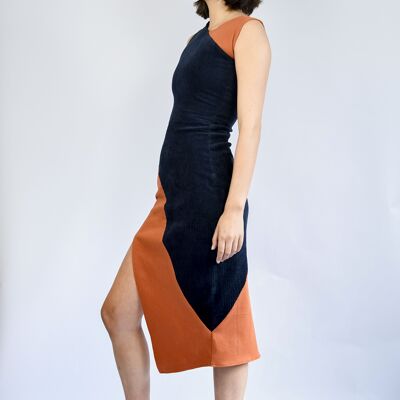 Seo Kleid Blau und Orange