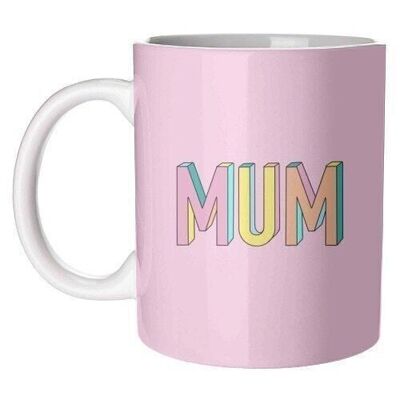 Mugs 'Maman en tex coloré 3D dessiné à la main