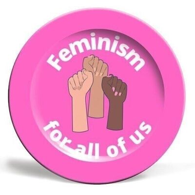 Assiettes 'Féminisme - Rose' par Riad Mannan