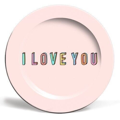 Plates 'I Love You 3D Colourful Text'