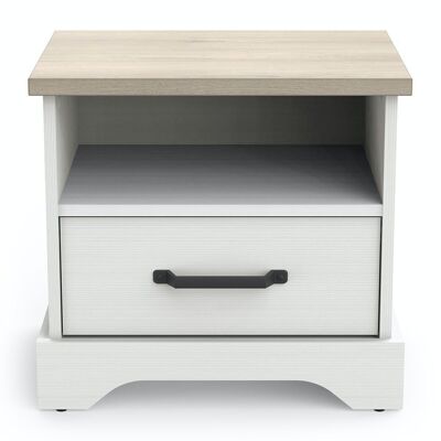 Bedside table with 1 drawer and 1 white niche Cottage - L47.3 cm