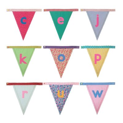 Alphabet Bunting Assorted Colours Letter A- by Bombay Duck