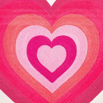 Coussin brodé Stripy Heart Roses - par Bombay Duck 2