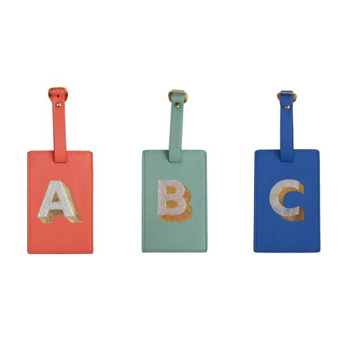 Metallic Letter Luggage Tag- by Bombay Duck