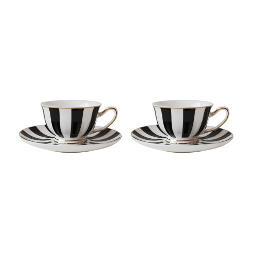 Mini Stripy Teacups and Saucer - Set of 2- by Bombay Duck
