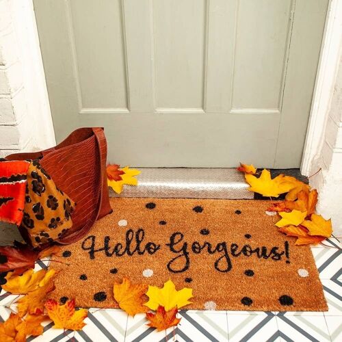 Hello Gorgeous Door Mat - Spotty- by Bombay Duck