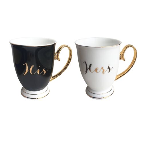 His and Hers Mugs - Set of 2- by Bombay Duck