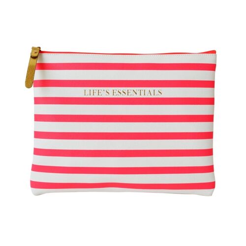 Life's Essentials Stripy Flat Pouch- by Bombay Duck
