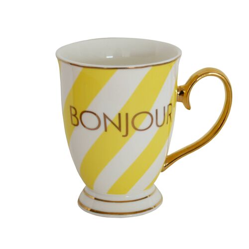 Bonjour Typography Mug- by Bombay Duck