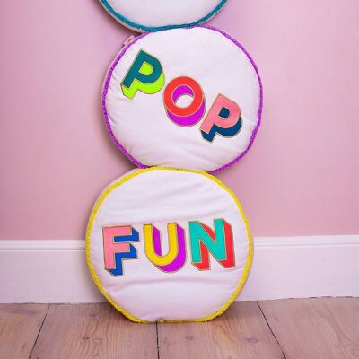 Small Talk WOW Cushion Round Multicoloured- by Bombay Duck
