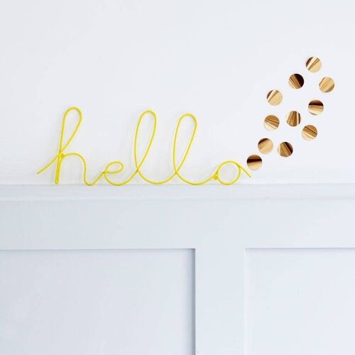 Hello Wire Word Bright Yellow- by Bombay Duck