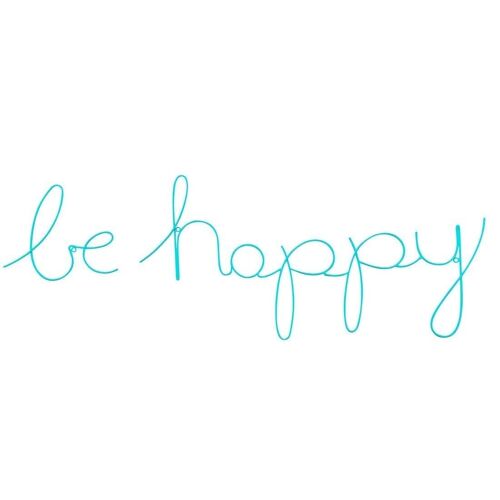Be Happy Wire Word Turquoise- by Bombay Duck