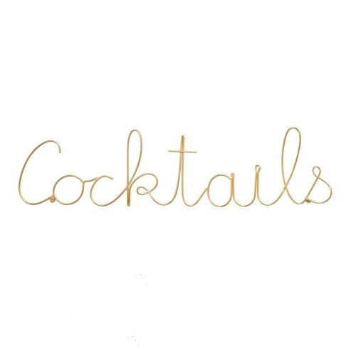Cocktails Wire Word Gold- by Bombay Duck