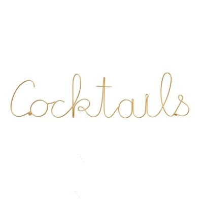Cocktails Wire Word Gold- by Bombay Duck