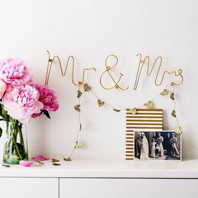 Mr & Mrs Wire Word Gold- by Bombay Duck
