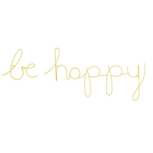 Be Happy Wire Word Yellow- by Bombay Duck