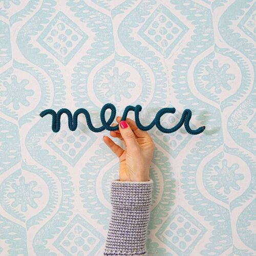 Merci Rope Word Teal- by Bombay Duck