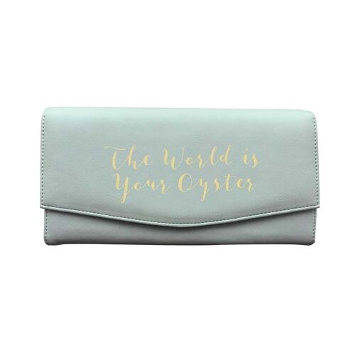 Travel Wallet The World Is Your Oyster Duck Egg- by Bombay Duck