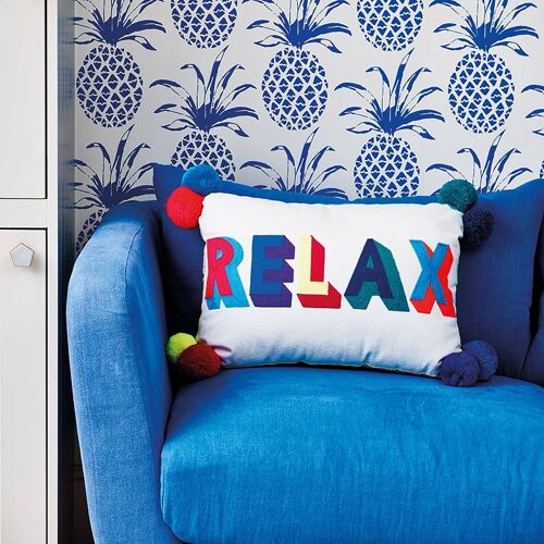 Small Talk RELAX Cushion Multicoloured- by Bombay Duck