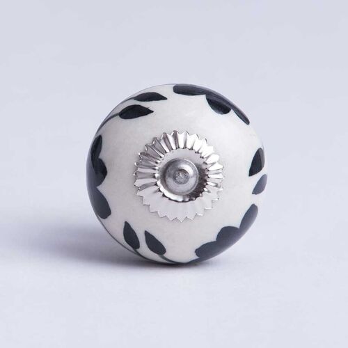 Casablanca Hand Painted Ceramic Knob Floral Blue/White- by Bombay Duck