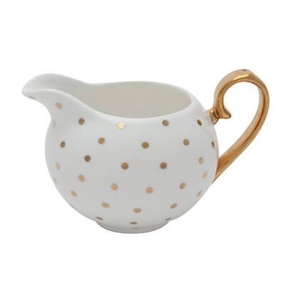 Miss Golightly Milk Jug White with Gold Spots- by Bombay Duck