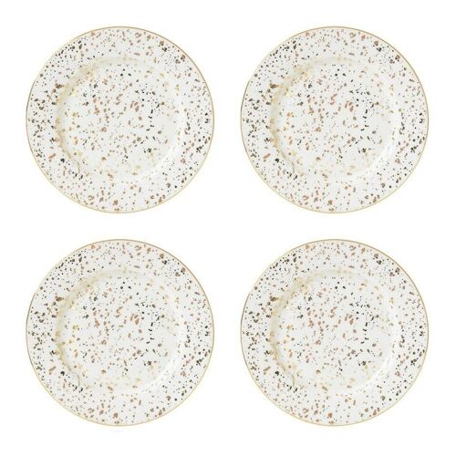 Enchante Speckled Gold Tea Plates Set of 4- by Bombay Duck