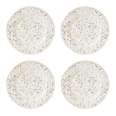 Enchante Speckled Gold Tea Plates Set of 4- by Bombay Duck