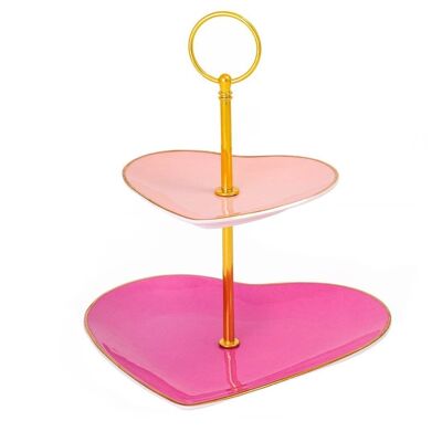 Darling Two Tier Heart Cake Stand- by Bombay Duck