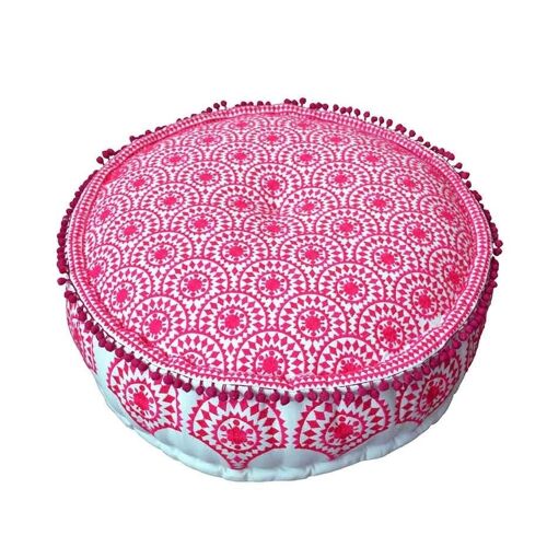 Casablanca Embroidered Pouf- by Bombay Duck