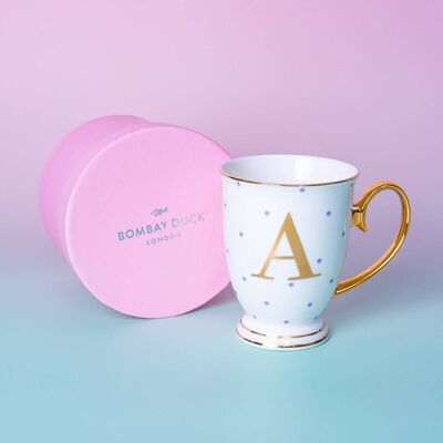 Bloomsbury Mug with Gold Monogram- by Bombay Duck