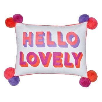 HELLO LOVELY Coussin brodé Roses - par Bombay Duck 2