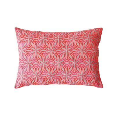 Martha Embroidered Linen Cushion Rectangular- by Bombay Duck