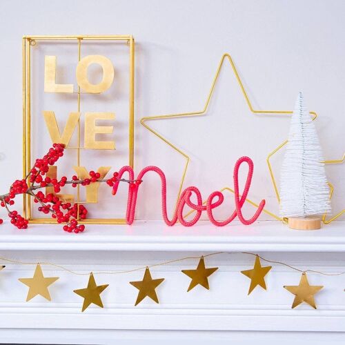 Noel Rope Word Neon Coral- by Bombay Duck