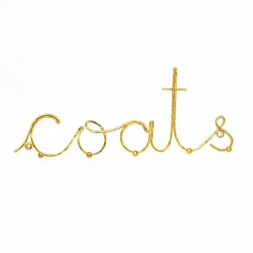 Wire Coats Hooks Hammered Finish Gold- by Bombay Duck
