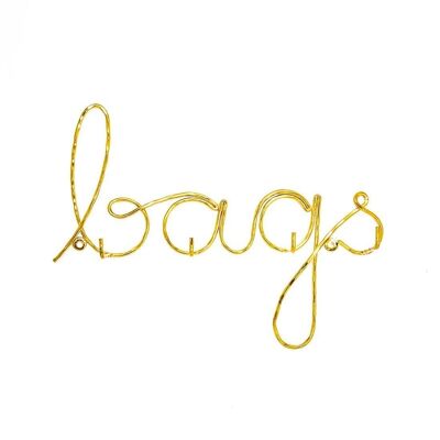 Wire Bags Hooks Hammered Finish Gold- by Bombay Duck