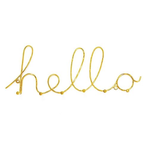 Wire Hello Hooks Hammered Finish Gold- by Bombay Duck