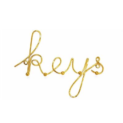 Wire Keys Hooks Hammered Finish Gold- by Bombay Duck