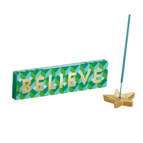 BELIEVE Christmas Incense Kit Cinnamon Apple Scent- by Bombay Duck