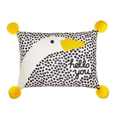 Hello There Goose Embroidered Cushion- by Bombay Duck