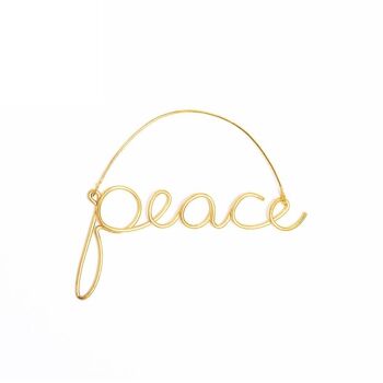 Peace, Believe, Magic Wire Lot de 3 décorations dorées par Bombay Duck 4