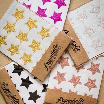 Pegatina Glitter Estrellas Pequeñas Dorado