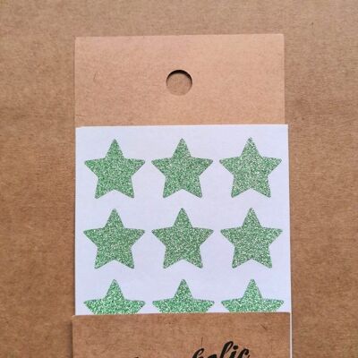 Pegatina Glitter Estrellas Pequeñas Verde