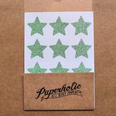 Pegatina Glitter Estrellas Pequeñas Verde
