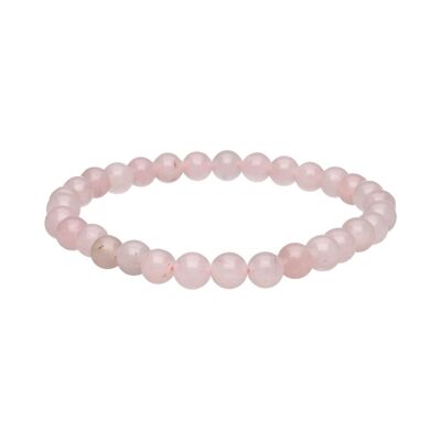 Pulsera de Cuarzo Rosa Bola Lisa 6mm