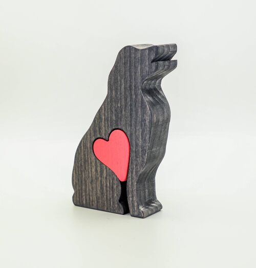 Dog figurine - Wooden Handmade Labrador With Heart