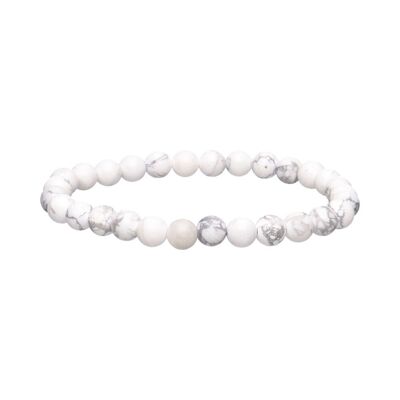 Bracciale Howlite Sfere Lisce 6mm