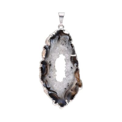 Crystallized Agate Pendant in Silver Bath