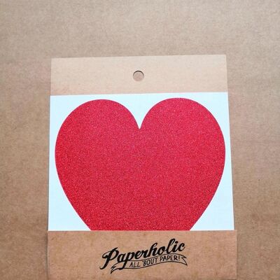 Glitter Sticker XL Heart Rot