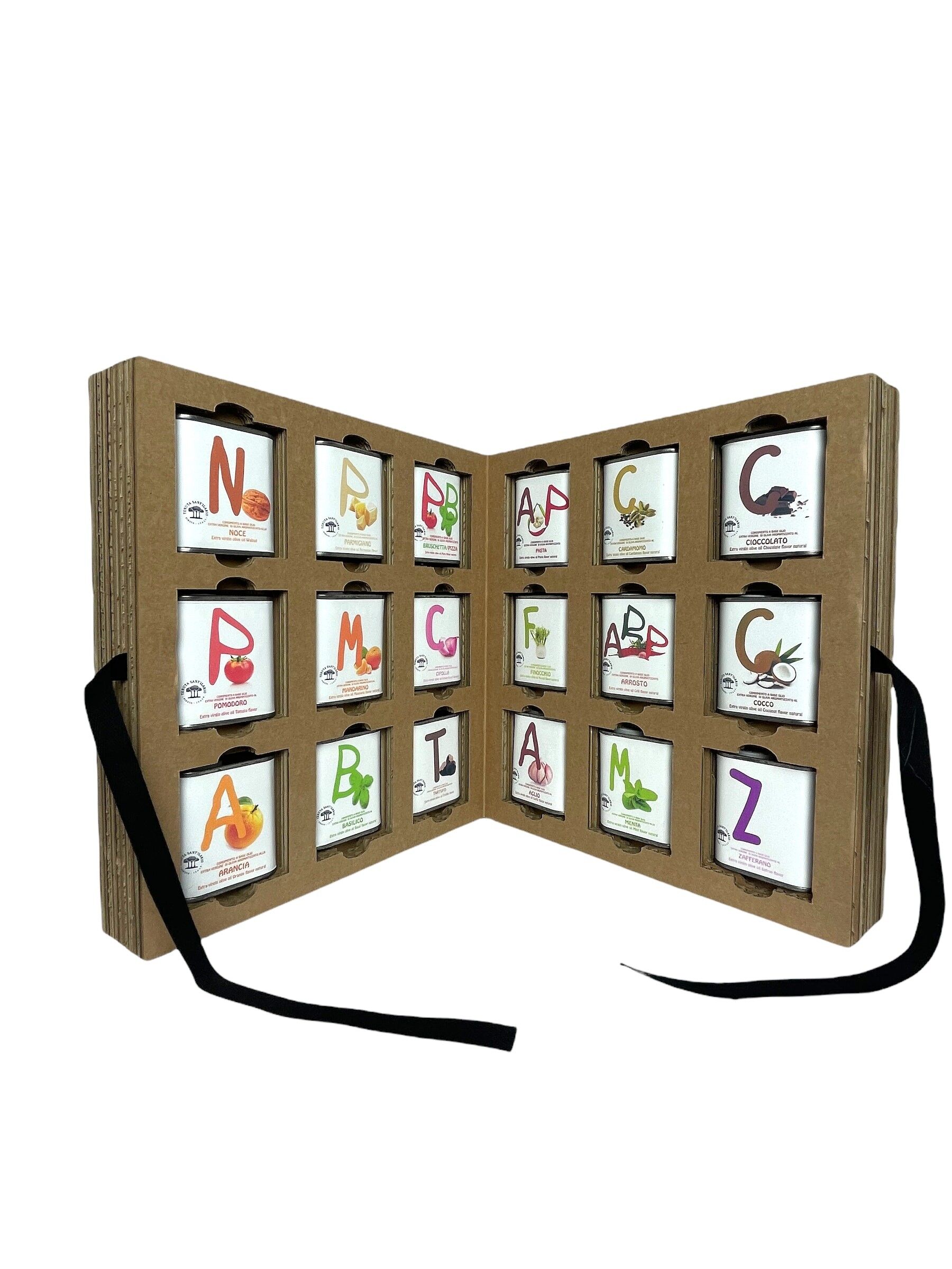 Geschenkbox der Modern Collection – 18 aromatisierte native Olivenöle extra (18 x 100 ml)